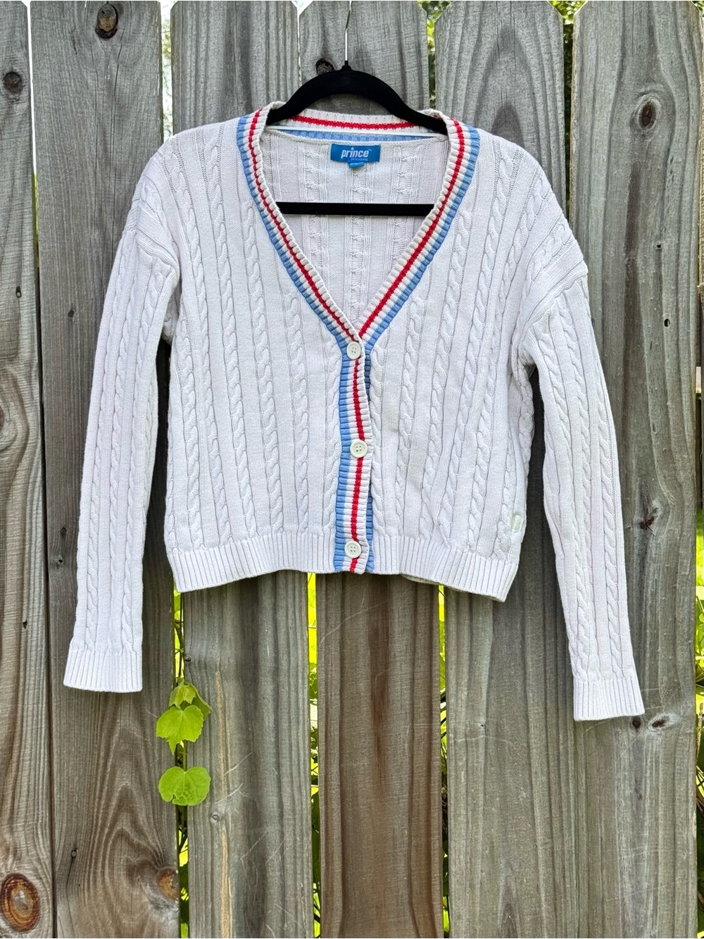 Prince pickleball long sleeve sporty cream cardigan L